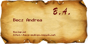 Becz Andrea névjegykártya